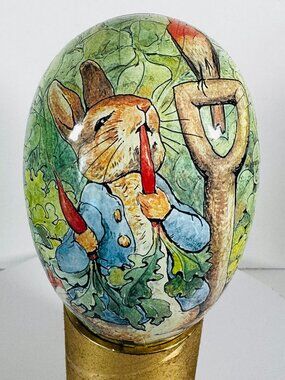 Beatrix Potter Peter Rabbit Paper Mache Golden Base FW & Co 2014 German Easter